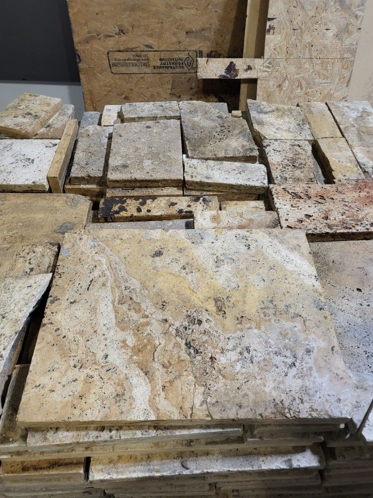 Travertine About 350 Square Feet Available All.different Sizes To Make.your Own Unique Custom.pattern Travertine Is About 2 Inch Thick.very High Quali