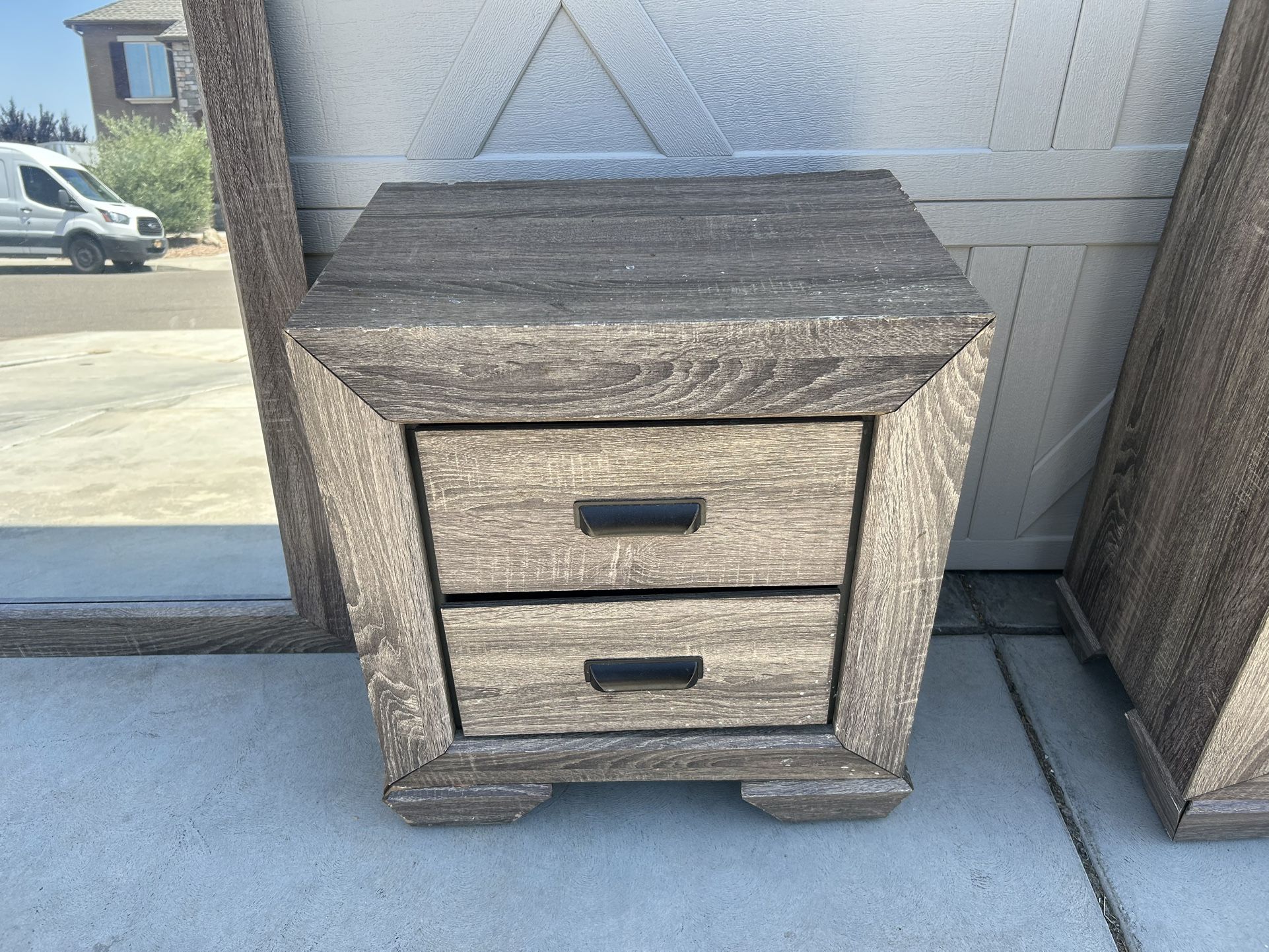 Nightstand And Mirror