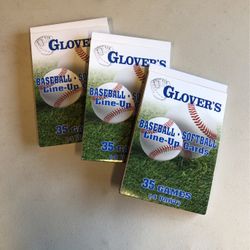 Glovers Baseball Softball 4 Part Line Up Card Books (3)