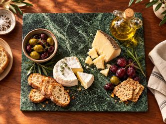 Large Natural Green Marble Pastry Board – 18” x 12” – Baking & Kitchen Decor