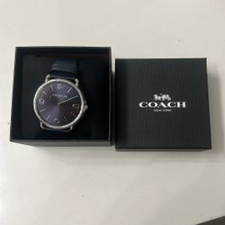 Coach Watch Blue Leather Band