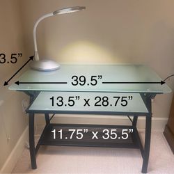 Glass Top Computer Station Desk