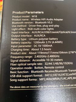 Wireless  hifi audio adapter.
