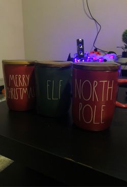 Rae Dunn Christmas mugs