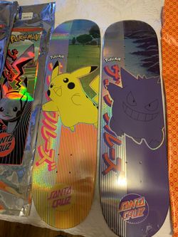 Pokemon Santa Cruz Skateboard Pikachu Gengar
