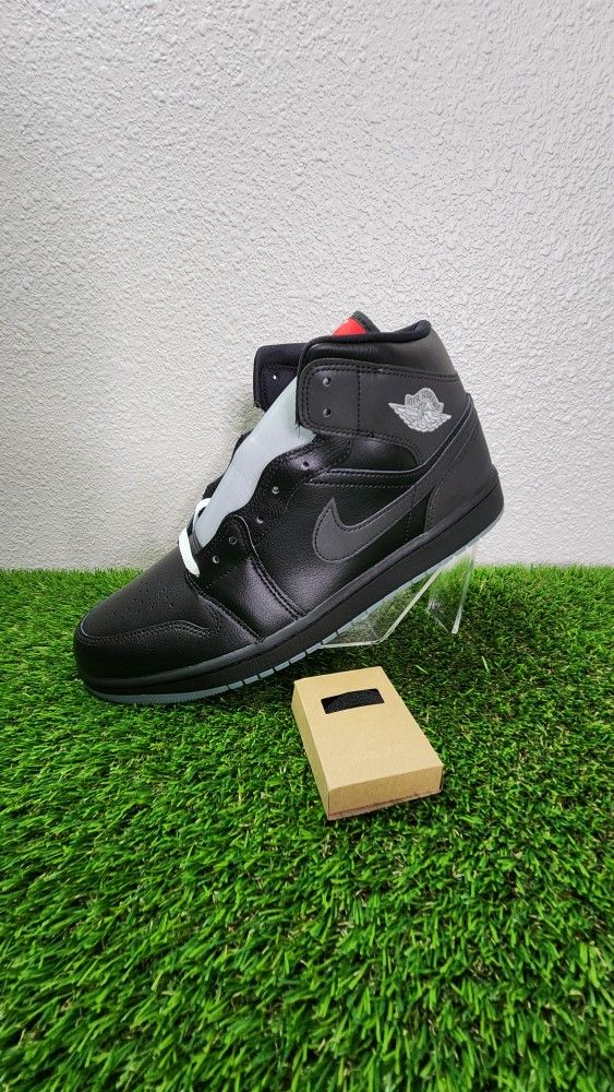 Nike Air Jordan 1 Mid SE Black White Wolf Grey HV5177 010 Men's Size 13