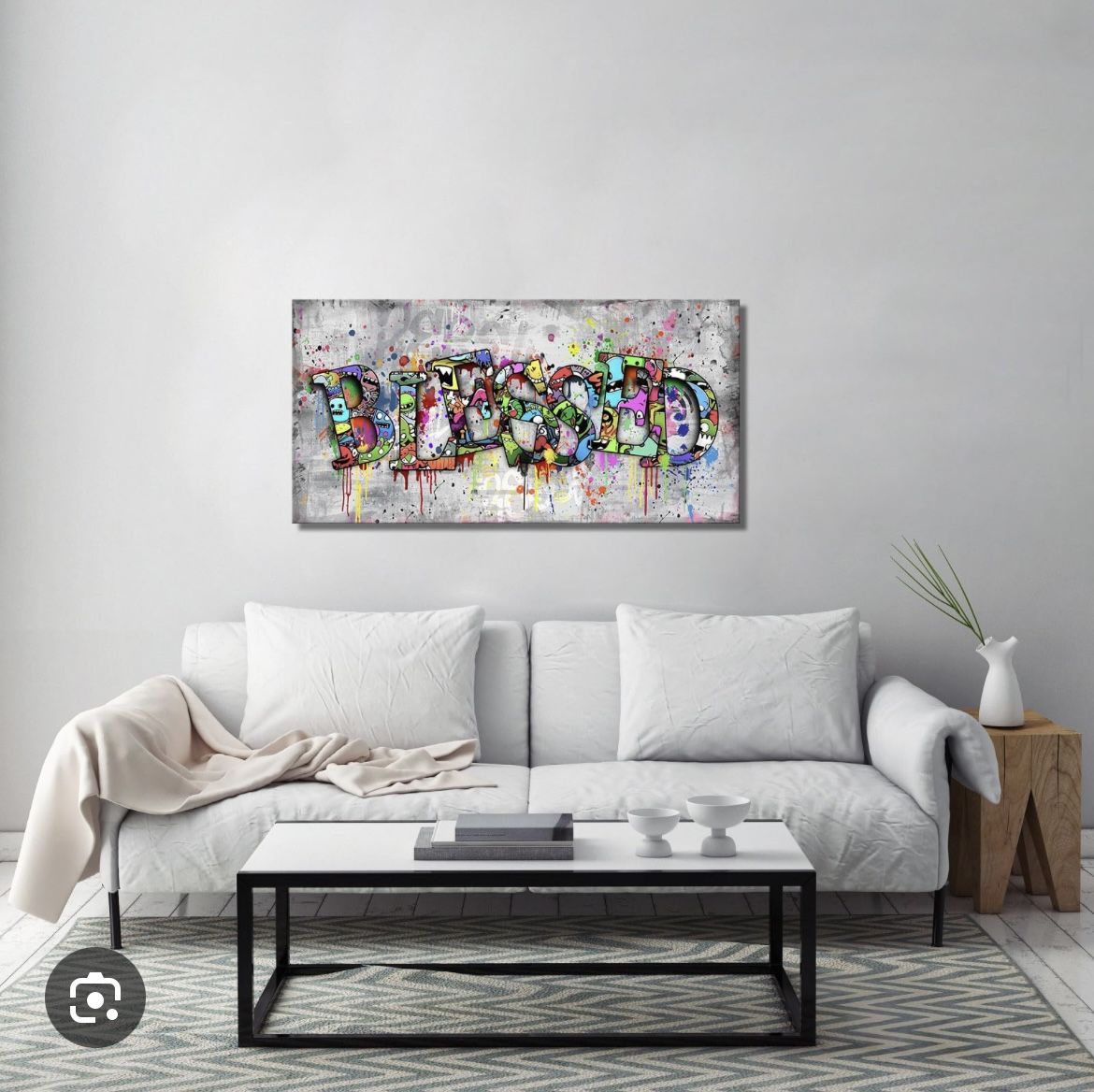 Kalormore Inspirational Blessed Canvas Wall Art Motivational Family Prints Signs Framed Graffiti Artwork Decoration for Bedroom Living Room