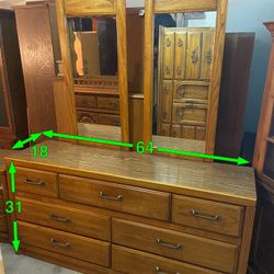 7 Drawer Dresser With 2 Mirrors