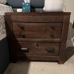 2 Dark Wood Nightstands (2 Drawer)