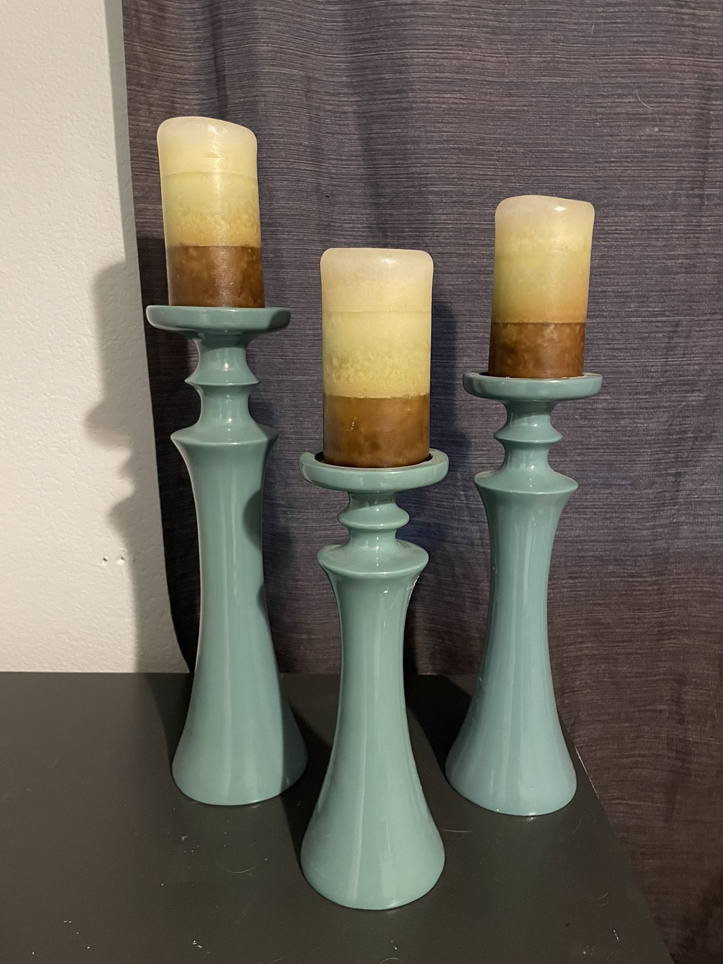 3 Candles With Holders