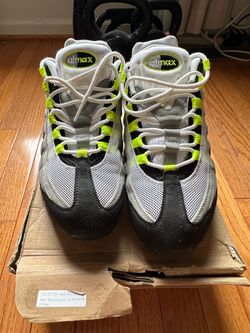 Nike Air Max 95 2010 Neon in Cool Grey/Neon Yellow with Black/White SZ 9.5