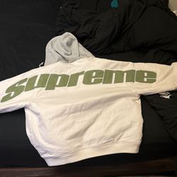 XL White And Olive Green Supreme Jacket