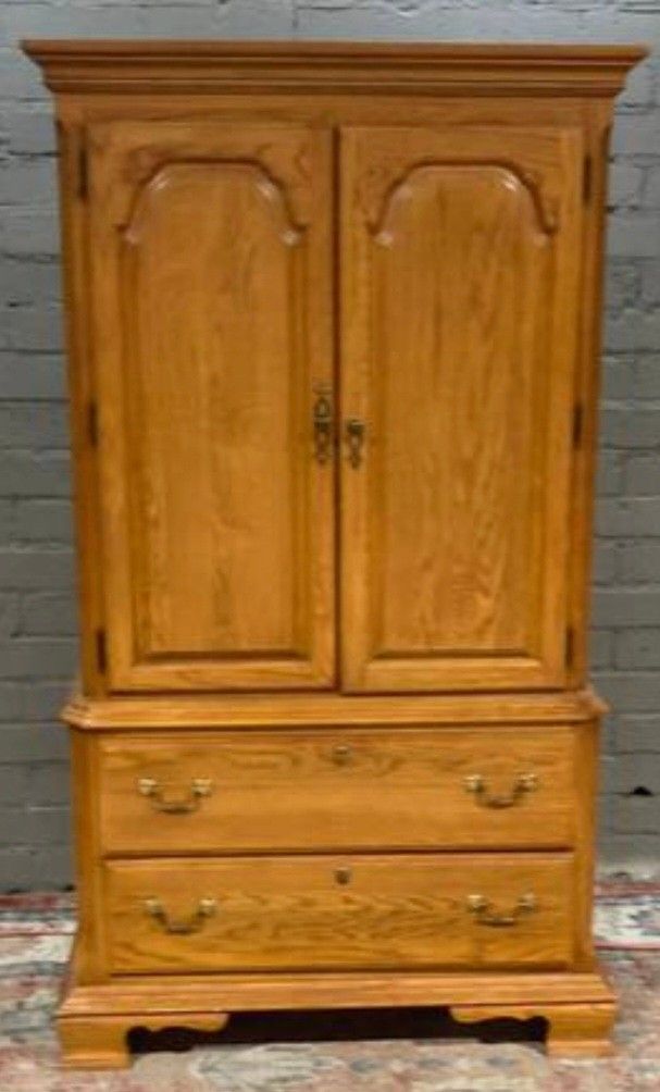 Rustic Wooden Armoire: ~ 40 W x 19 D x 72 H ~ HEAVY Wood ~ Nice