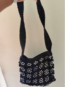 Black hand crocheted crossbody/bag