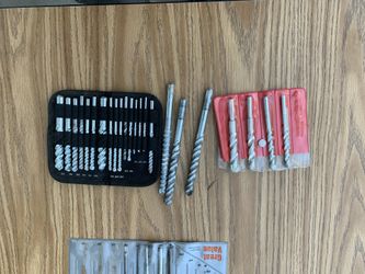 Assorted Masonary bits to fit 3/8 or 1/2 drills.