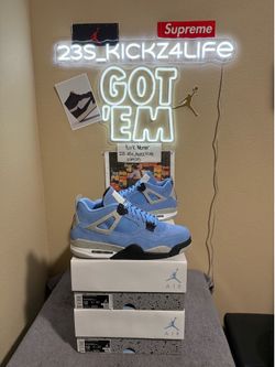 Brand new Air Jordan University Blue 4’s sizes 12x2 with original box and proof of purchase.
