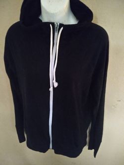 Black And White Zip Up Hoodie Womens Large