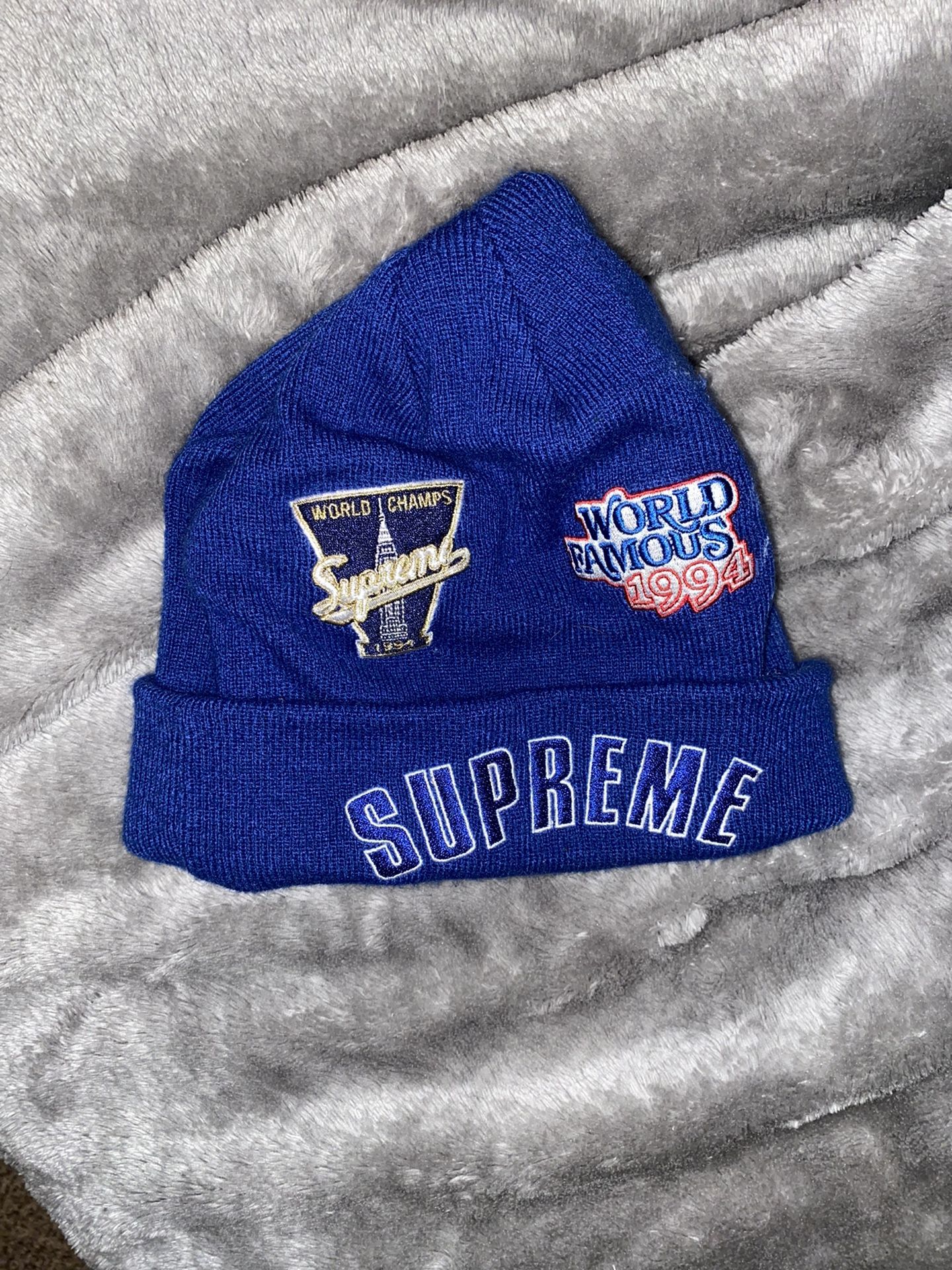 Supreme Blue New Era Championship Beanie