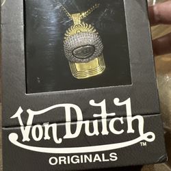 Von Dutch Necklace Cuban Link Chain Trucker hat Pendant Jewelry New
