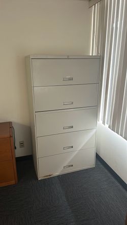 Dented 5-Drawer Lateral Metal Filing Cabinet