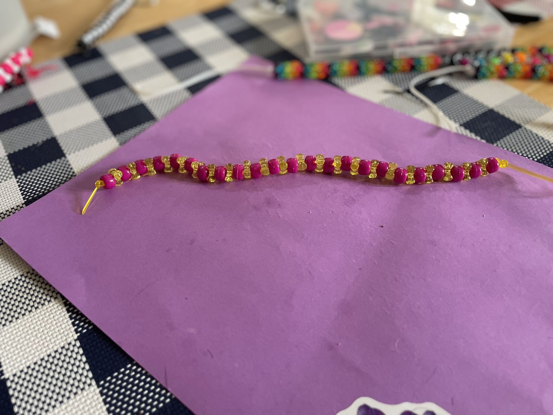 Purple And Yellow Keychain