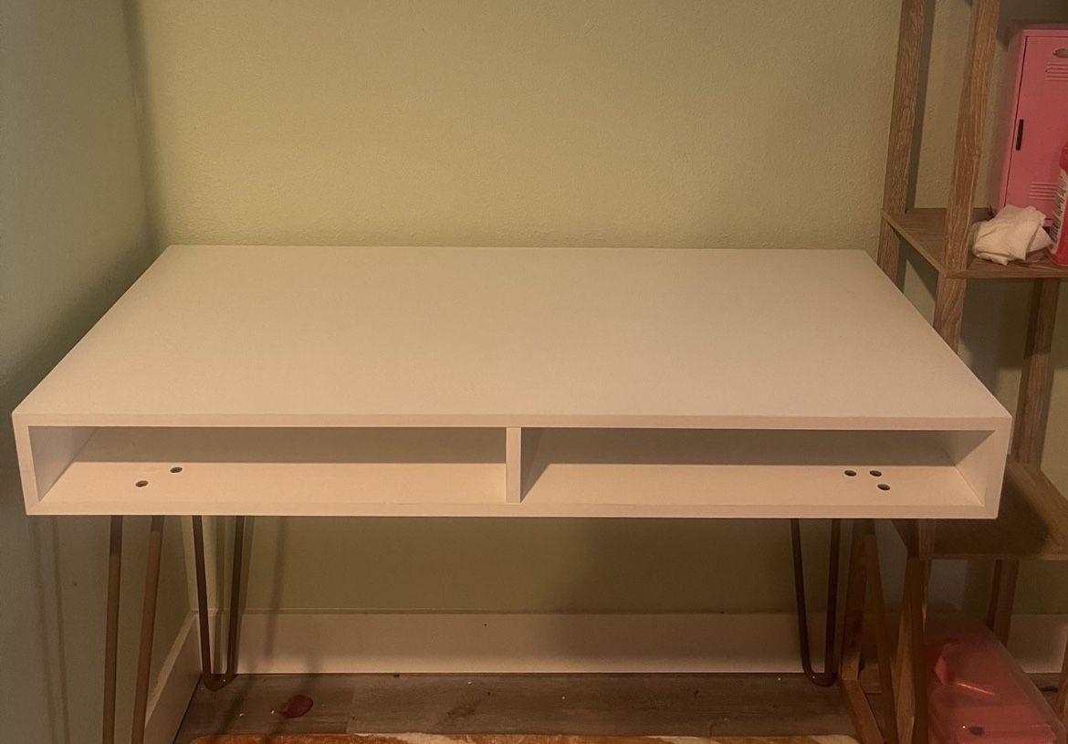 white desk