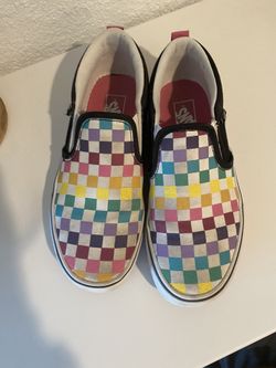 Rainbow Checkered Vans Size 3