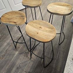 4 Wood Top Chairs