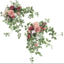 Ling's Moment Set of 2 Artificial Floral Swags - Marsala and Blush
