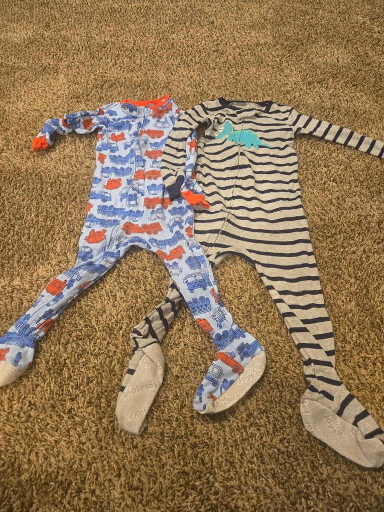 Toddler Boy Pajamas – Size 2T (Set of 2 Footed Sleepers)
