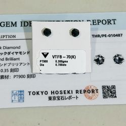  Elegant 0.70ct Black Diamond Earrings in Platinum – Certificate Included