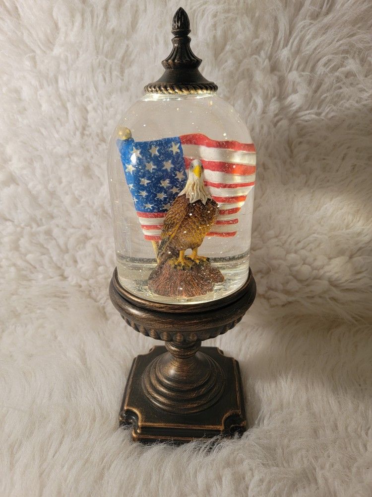 Regency International Bald Eagle & Flag Water Globe with USB 12.5"