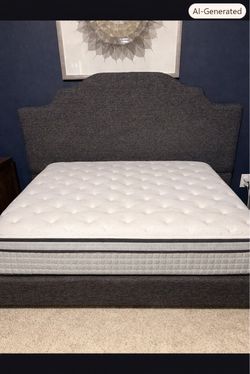 Queen Bed Headboard and mattress