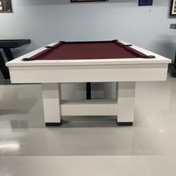 Custom White Pool Table 