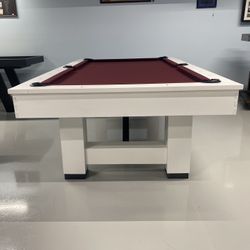 Custom White Pool Table 