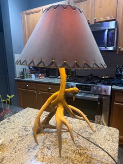 Antler Table Lamp with Shade 25.5in tall
