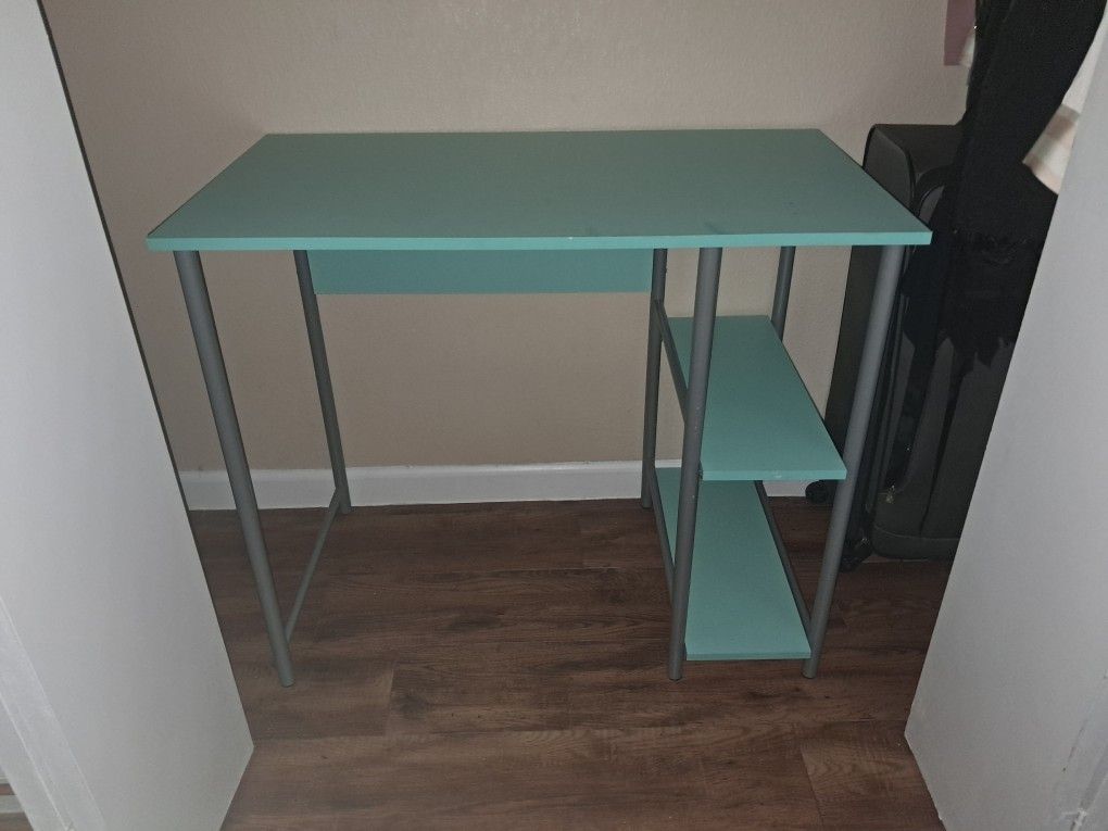 Aqua Desk with Grey Legs
