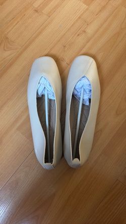 Cream Leather Ballet Flats