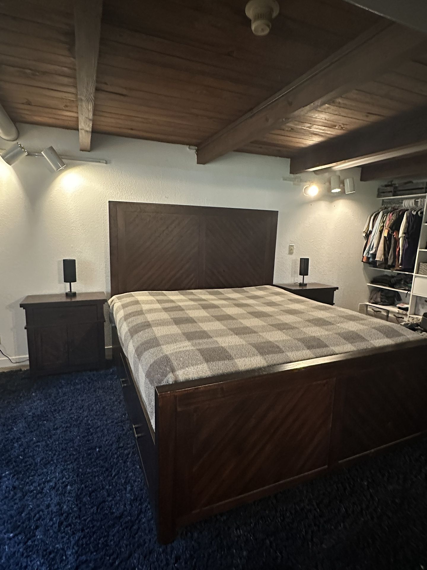 King Bed Frame, Night Stands Optional  (no Mattress) 