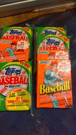 Baseball cards never opened. "1990"