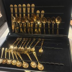 Gold Plated Silverware Set
