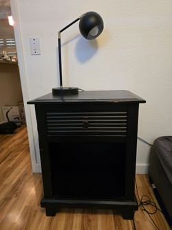 Black Solid Wood Nightstand / Bedside Table - $20