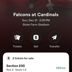 Falcons at Cardinals Club Tickets 