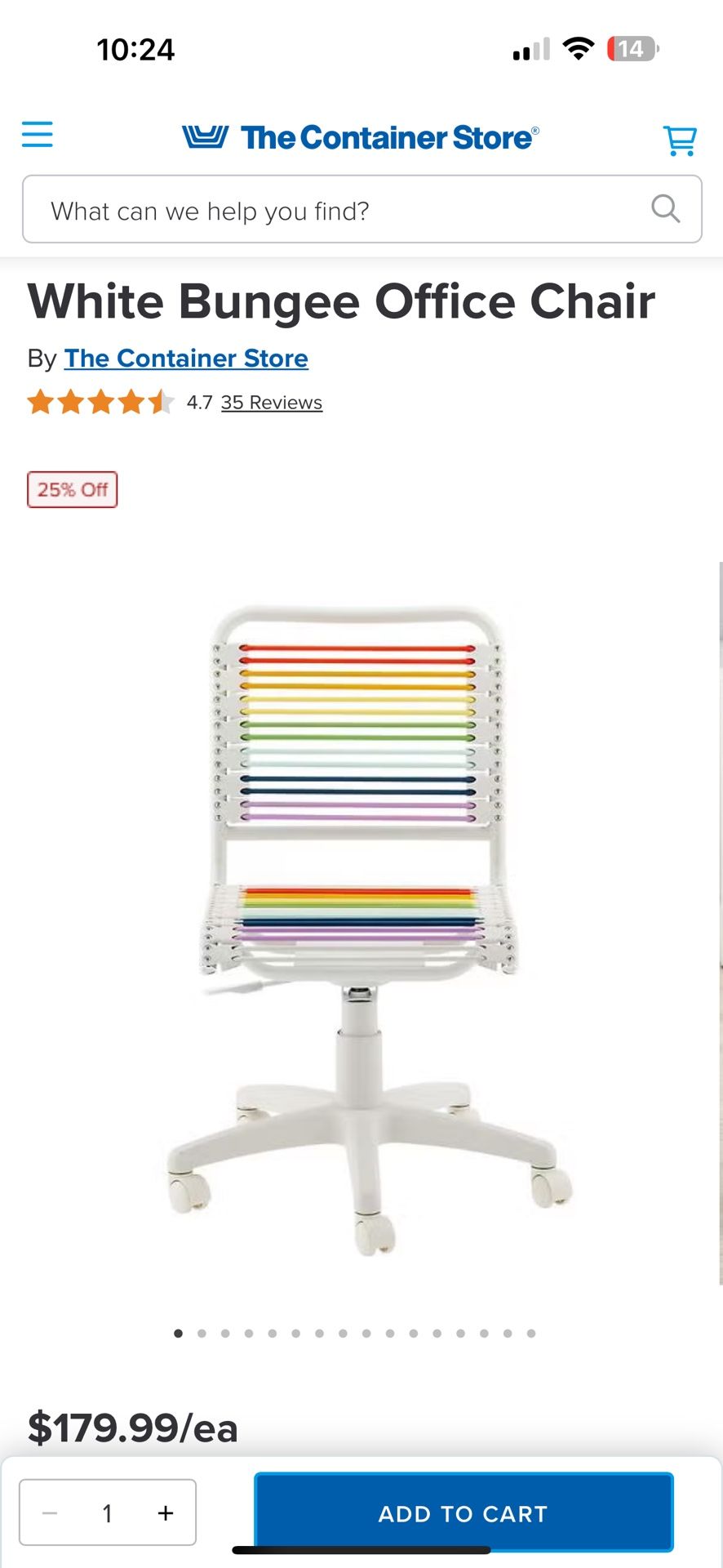 Bungee Office Chair Ombré Pastel Excellent Condition