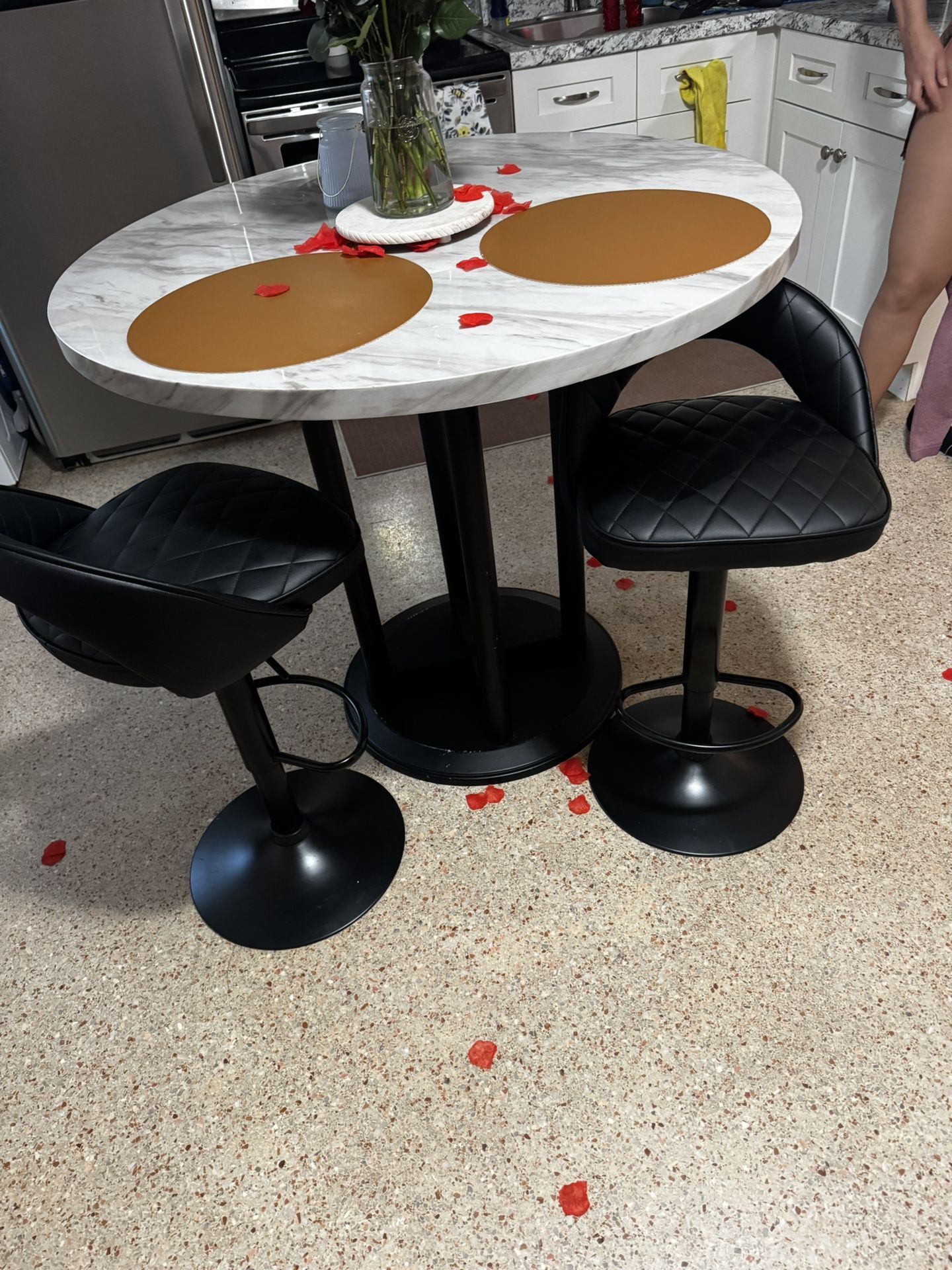 Faux Marble High Top Table