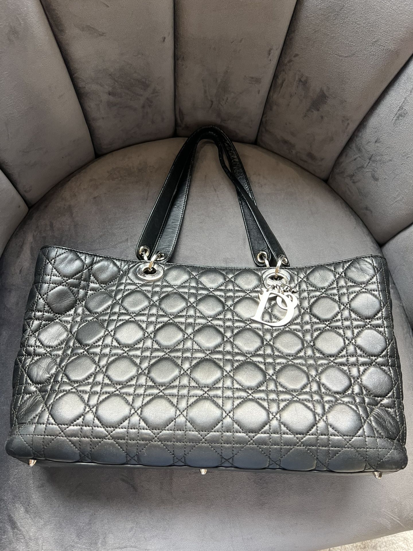 Lady Dior Large Shopping Tote Black 