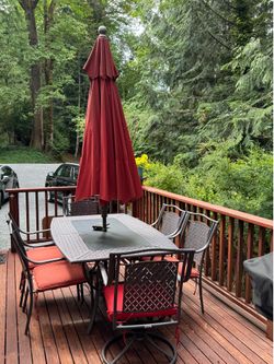 Patio set with umbrella