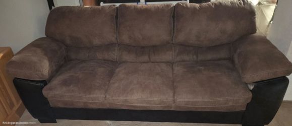 FAUX SUEDE COUCH