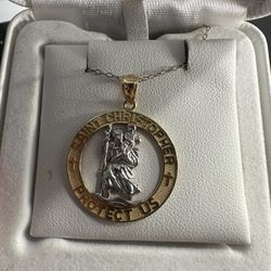 St Christ Pendant Necklace 