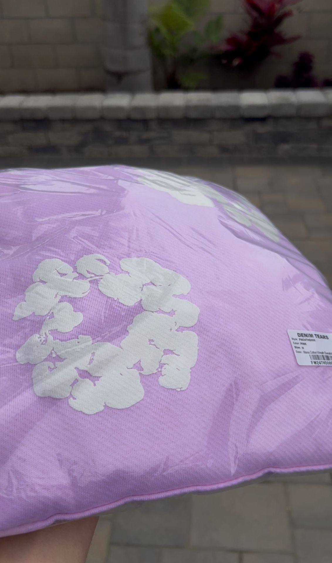 Pink Denim Tear Hoodie 